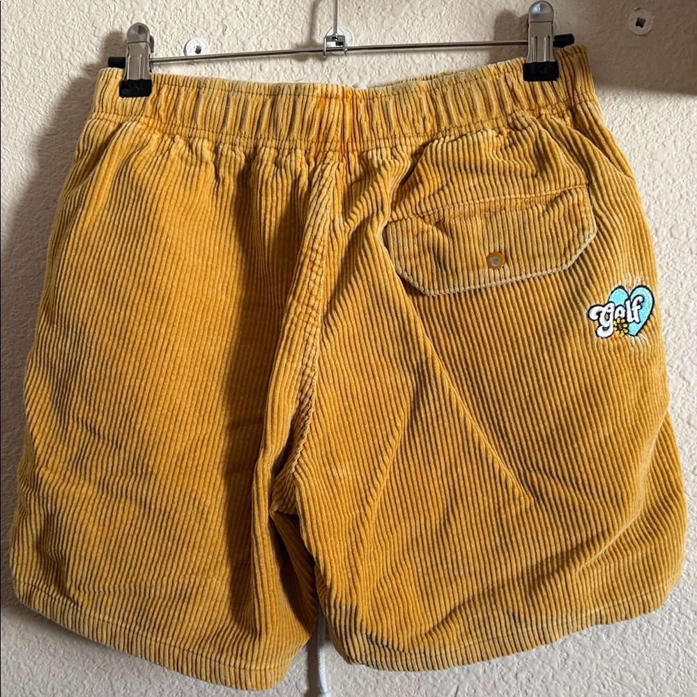 GOLF Corduroy Drawstring Shorts in Mustard